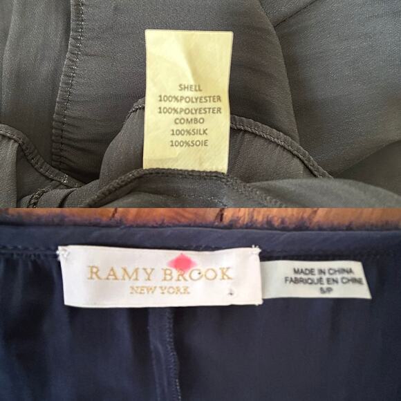 Ramy Brook Slate Blue Sheer Sleeve Drop Waist Mini Dress – Size Small - Picture 7 of 7